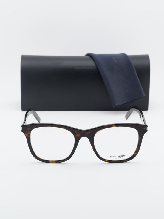 Saint Laurent SL286 SLIM 002 Square Eyeglasses – Havana 50mm
